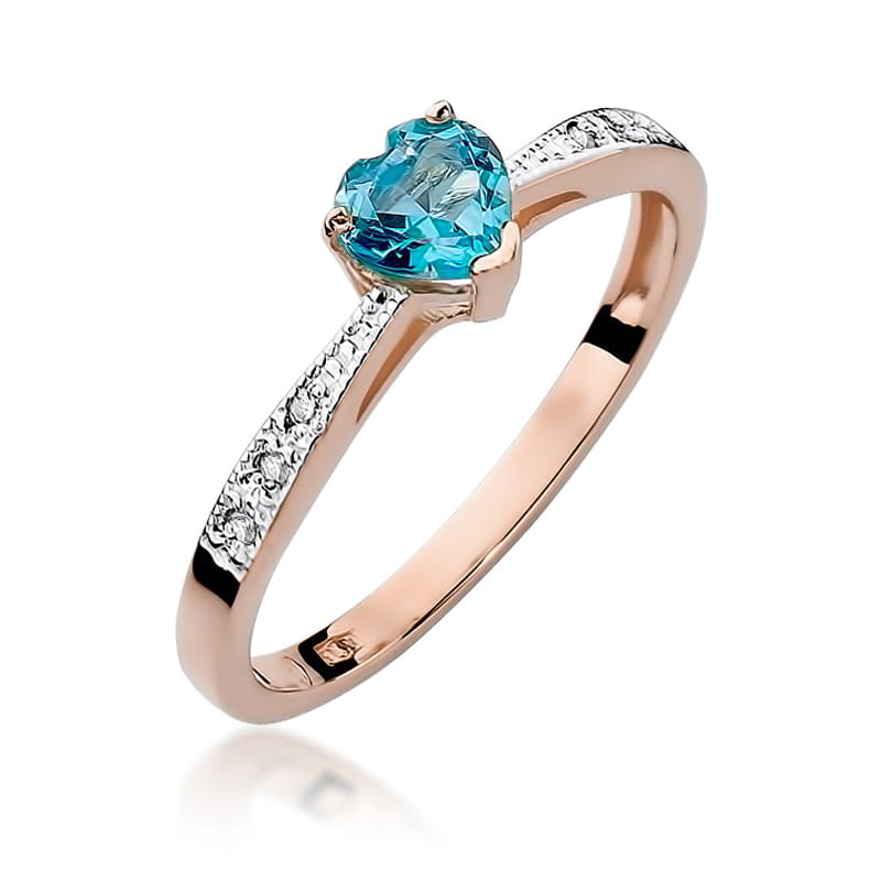 Gold Ring With Topaz And Diamonds