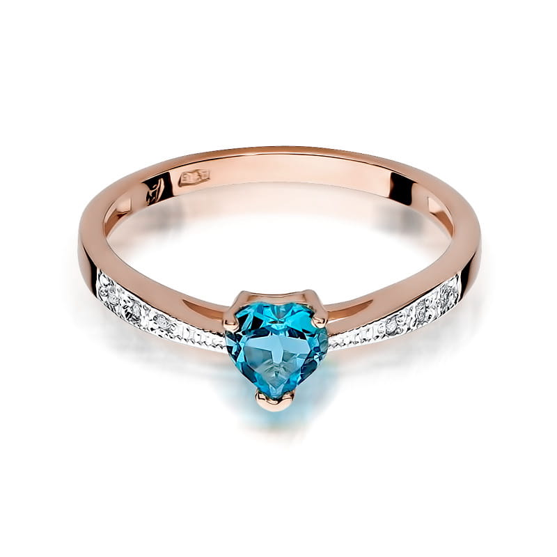 Gold Ring With Topaz And Diamonds
