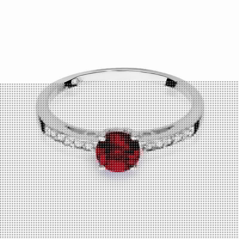 Auksinis Žiedas Su Granatu Ir Deimantais