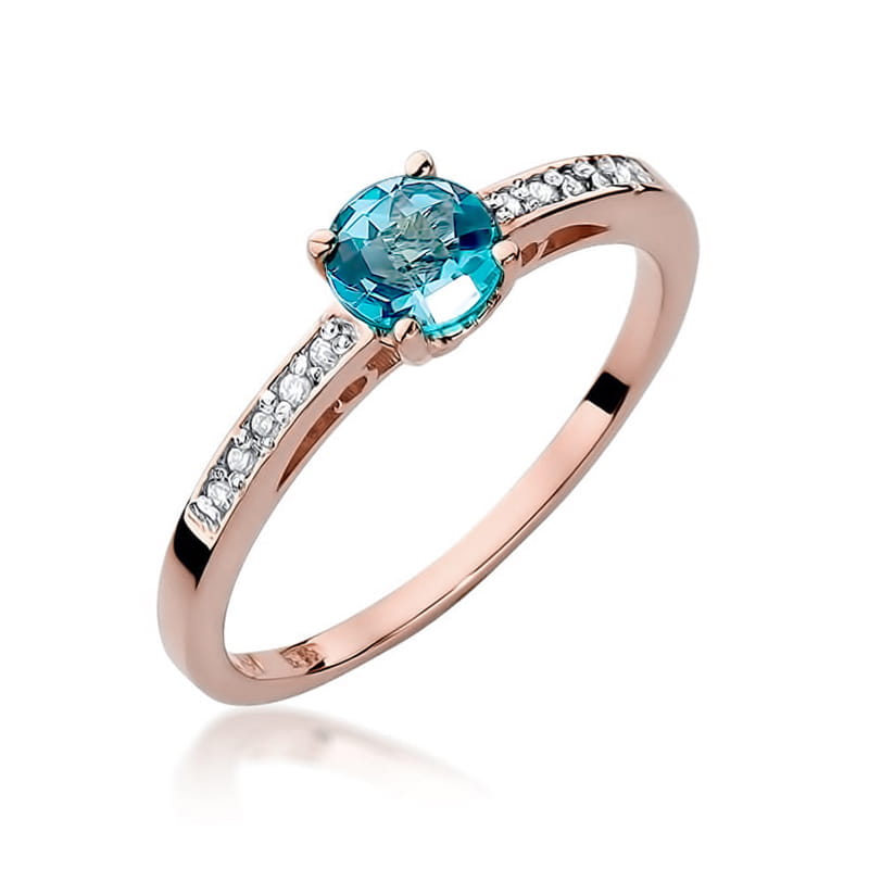 Gold Ring With Topaz And Diamonds