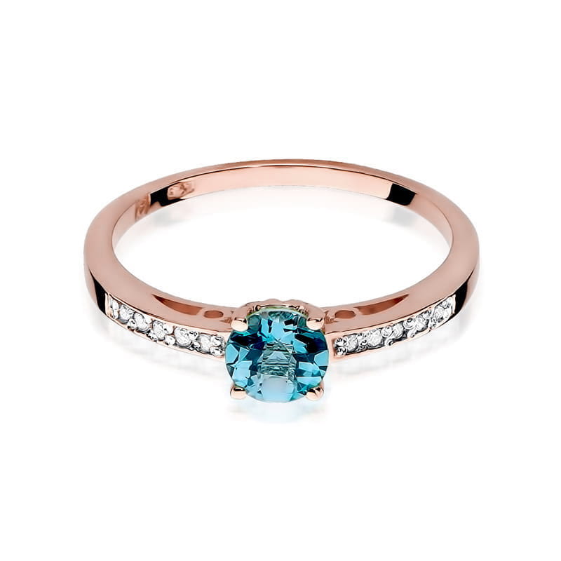 Gold Ring With Topaz And Diamonds