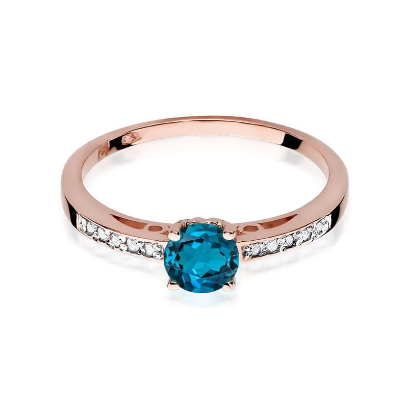 Gold Ring With London Topaz And Diamonds