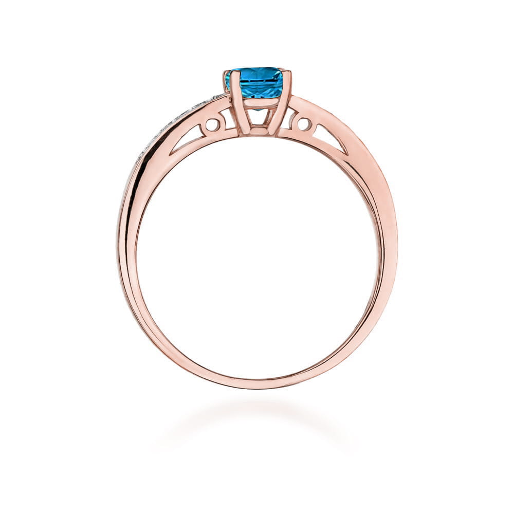 Gold Ring With London Topaz And Diamonds