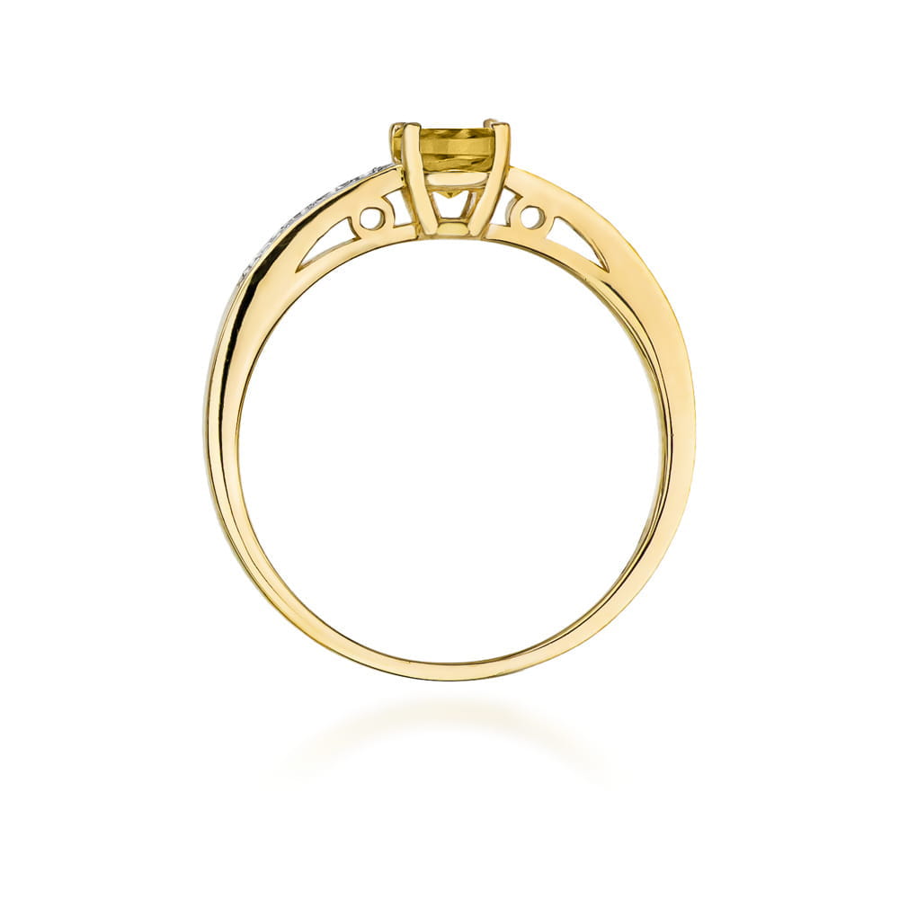 Gold Ring With Citrine And Diamonds