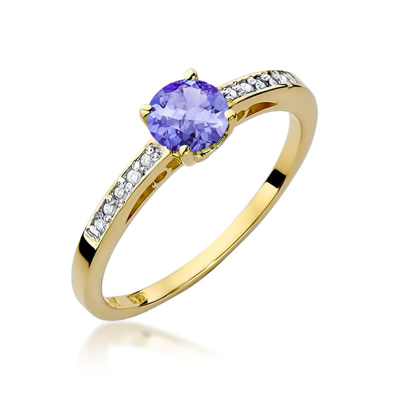 Gold Ring With Tanzanite And Diamonds