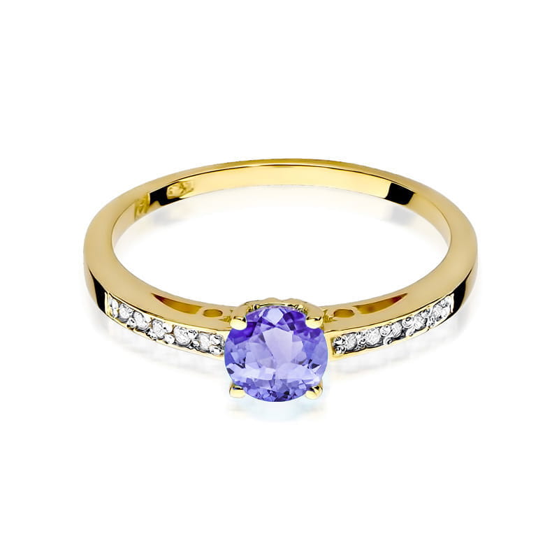 Gold Ring With Tanzanite And Diamonds