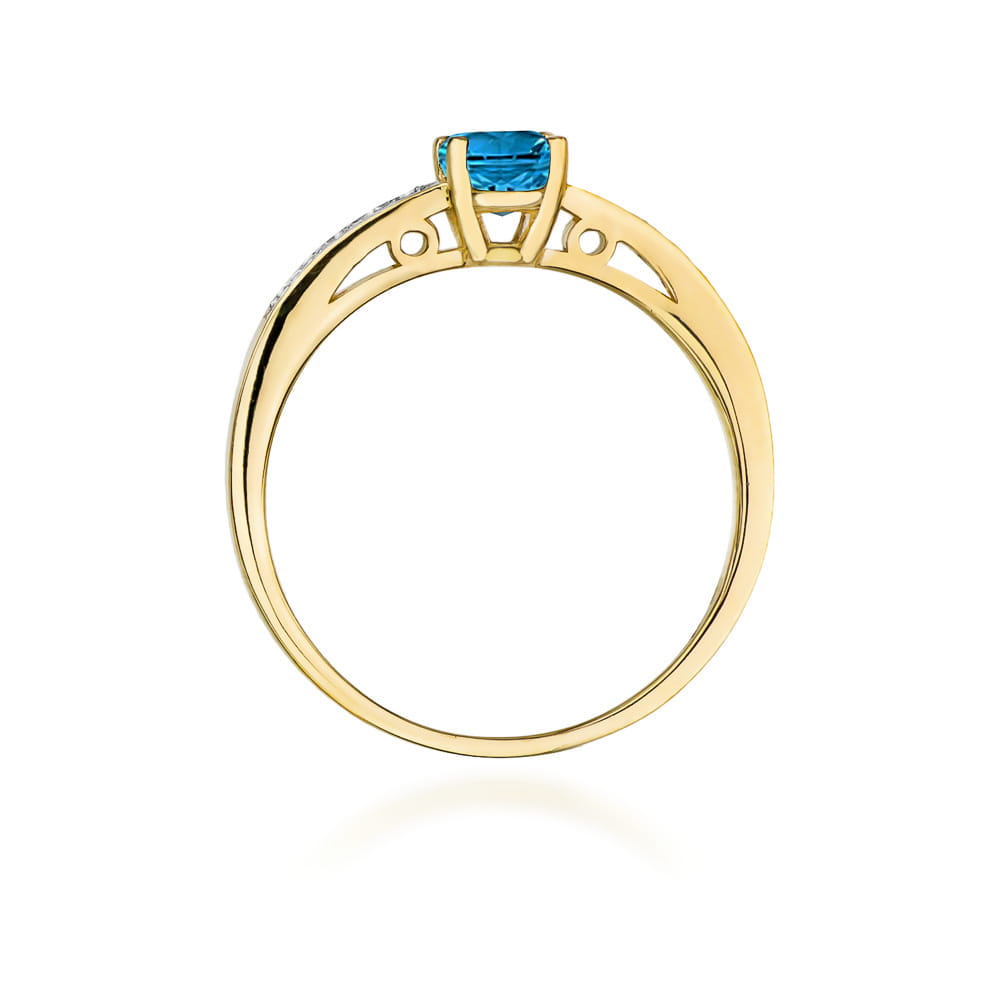 Gold Ring With London Topaz And Diamonds