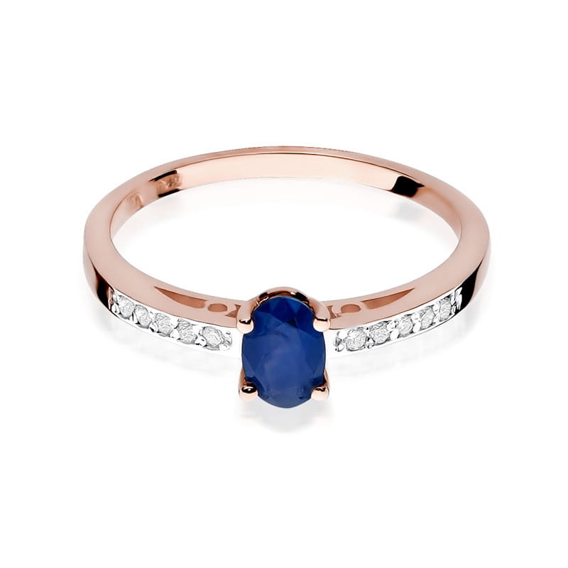Gold Ring With Sapphire And Diamonds