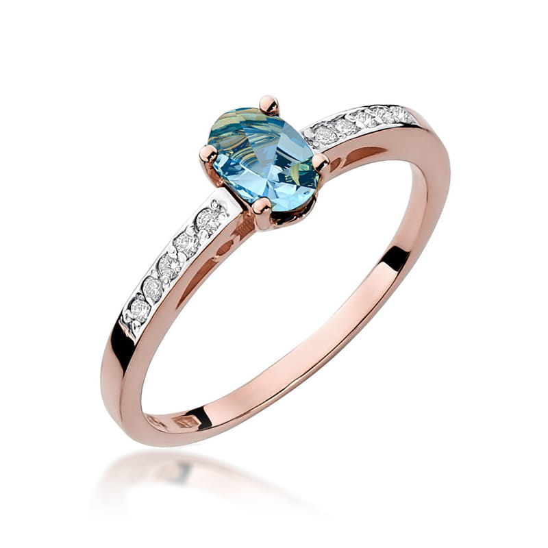 Gold Ring With Topaz And Diamonds