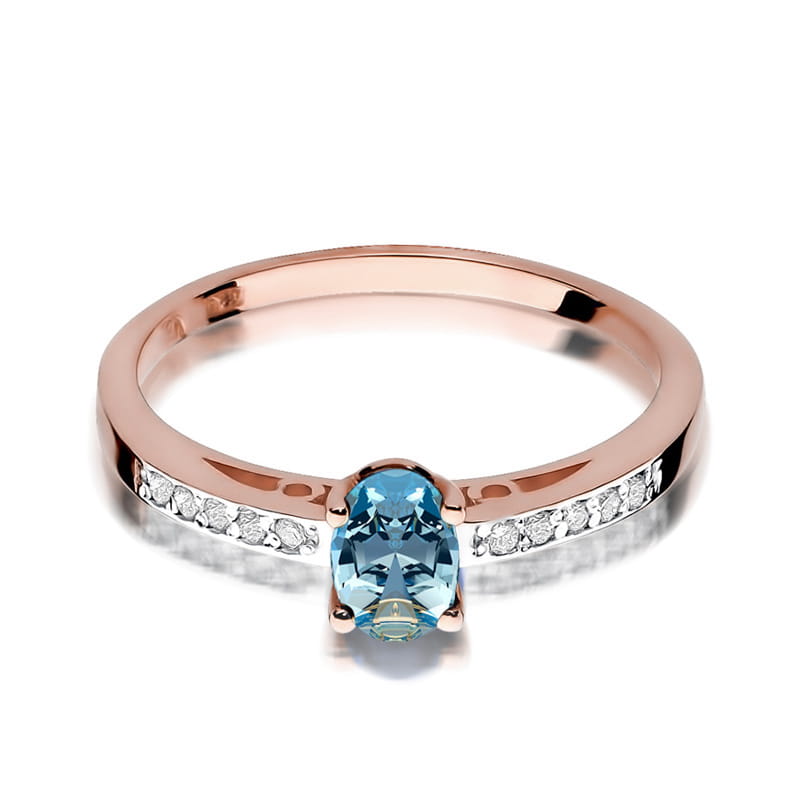 Gold Ring With Topaz And Diamonds