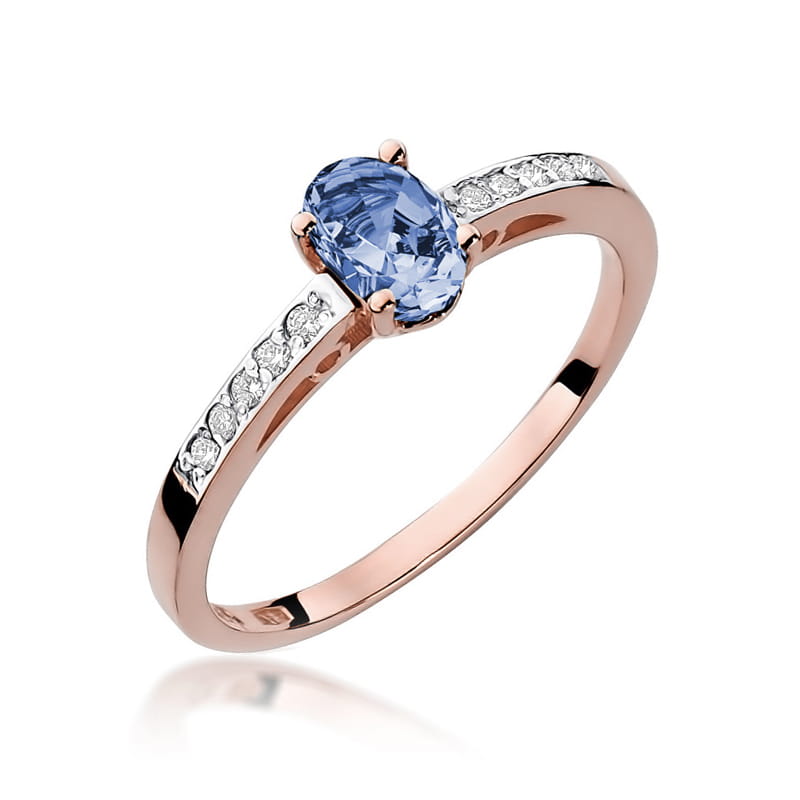 Gold Ring With Tanzanite And Diamonds