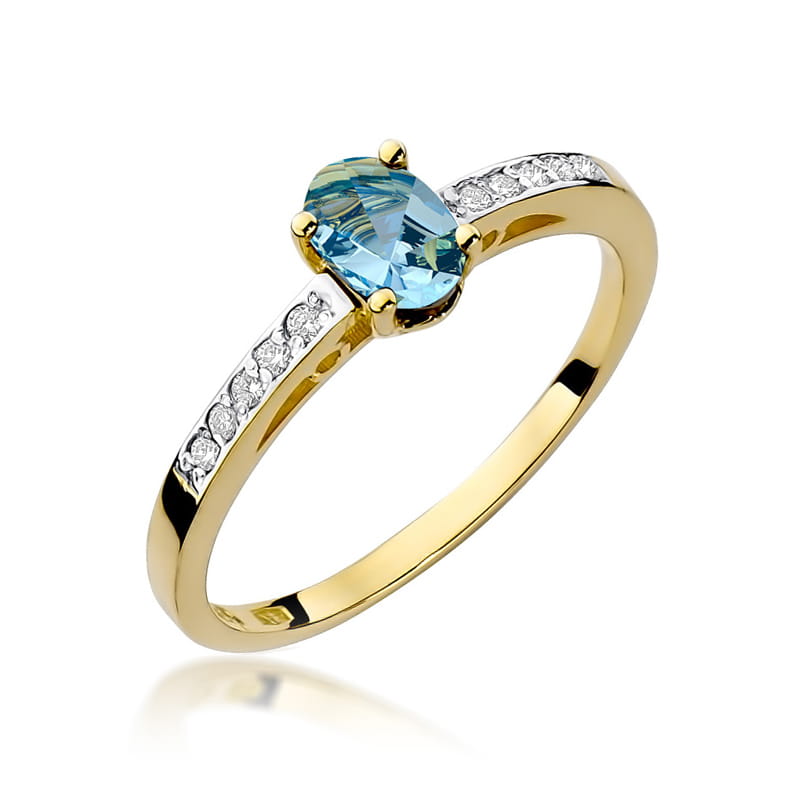 Gold Ring With Topaz And Diamonds