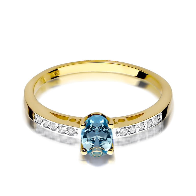 Gold Ring With Topaz And Diamonds
