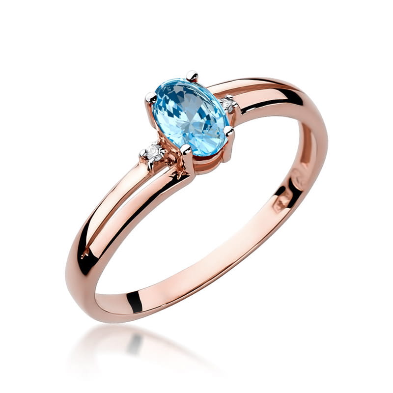 Gold Ring With Topaz And Diamonds