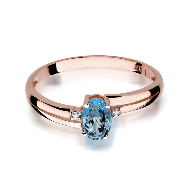 Gold Ring With Topaz And Diamonds