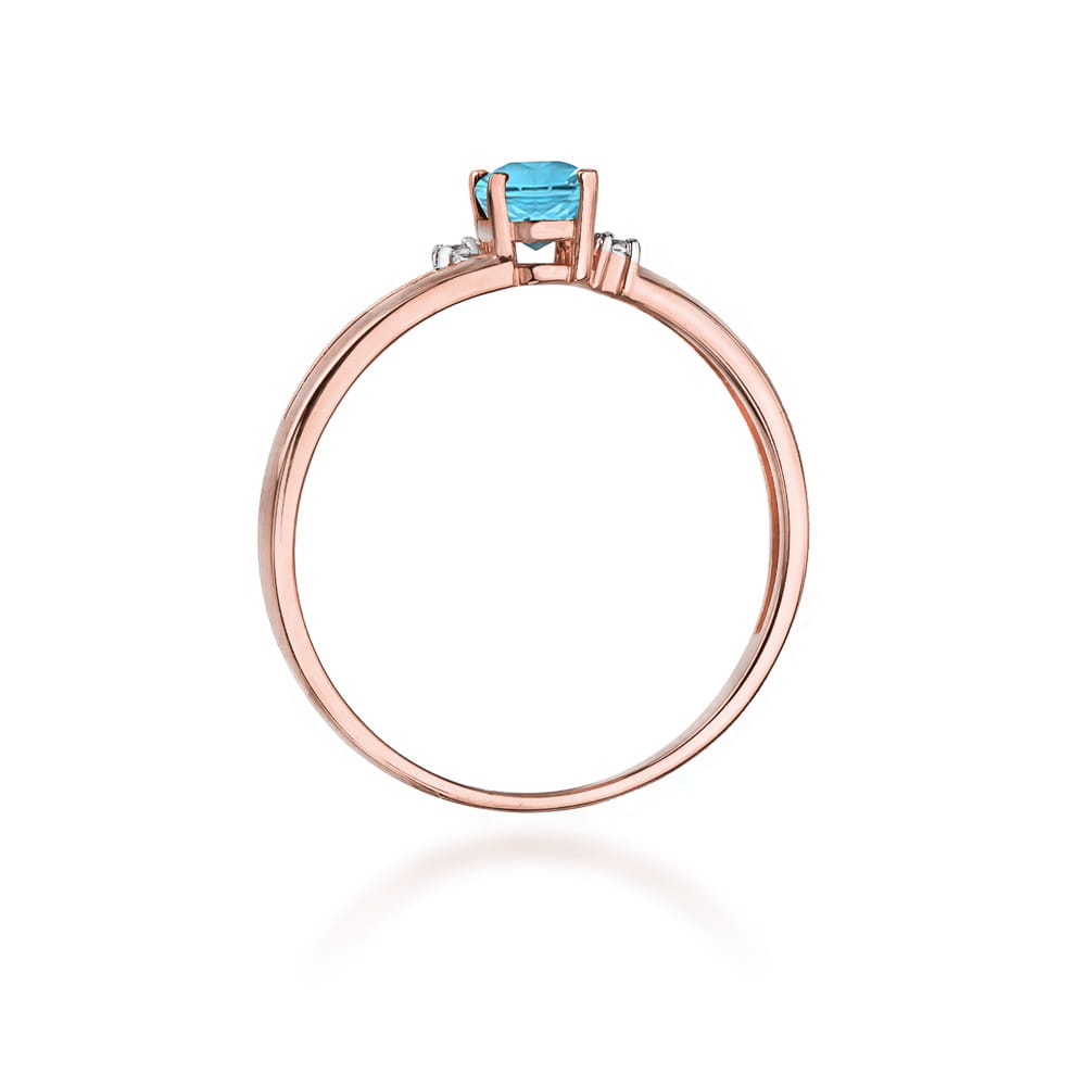 Gold Ring With Topaz And Diamonds
