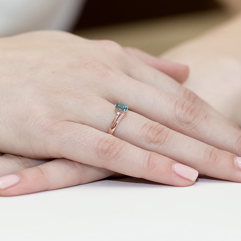 Gold Ring With Topaz And Diamonds
