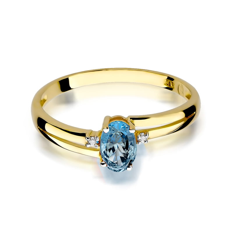 Gold Ring With Topaz And Diamonds