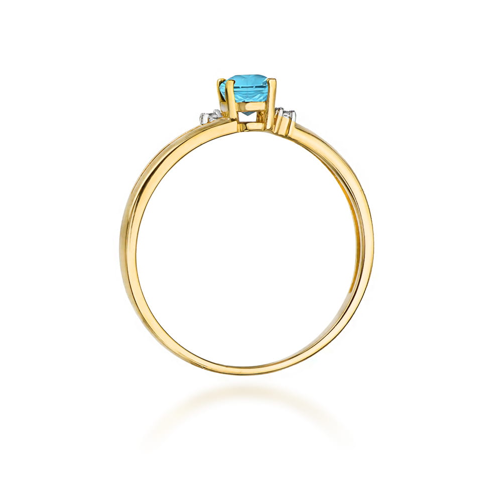 Gold Ring With Topaz And Diamonds