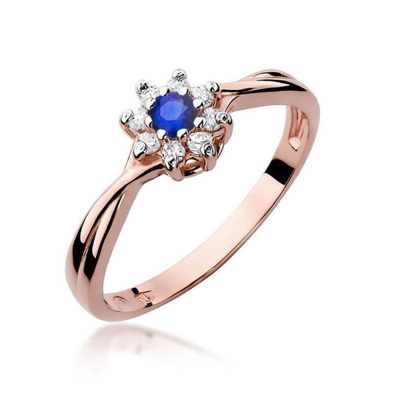 Gold Ring With Sapphire And Diamonds