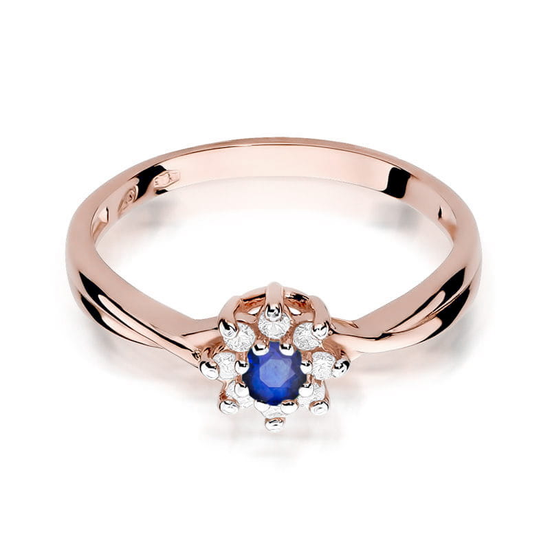 Gold Ring With Sapphire And Diamonds