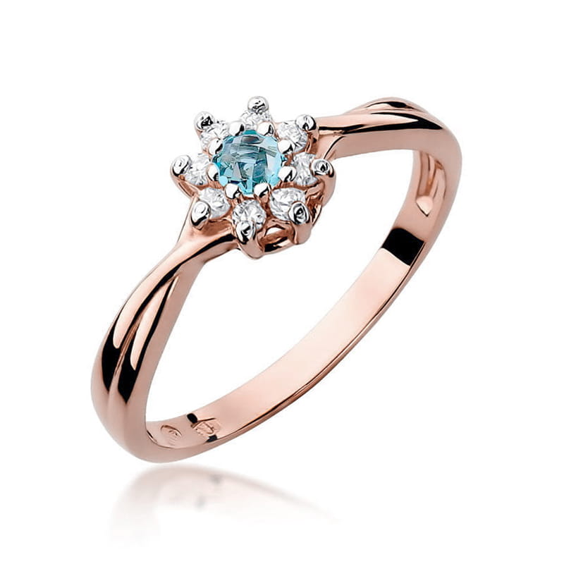 Gold Ring With Topaz And Diamonds