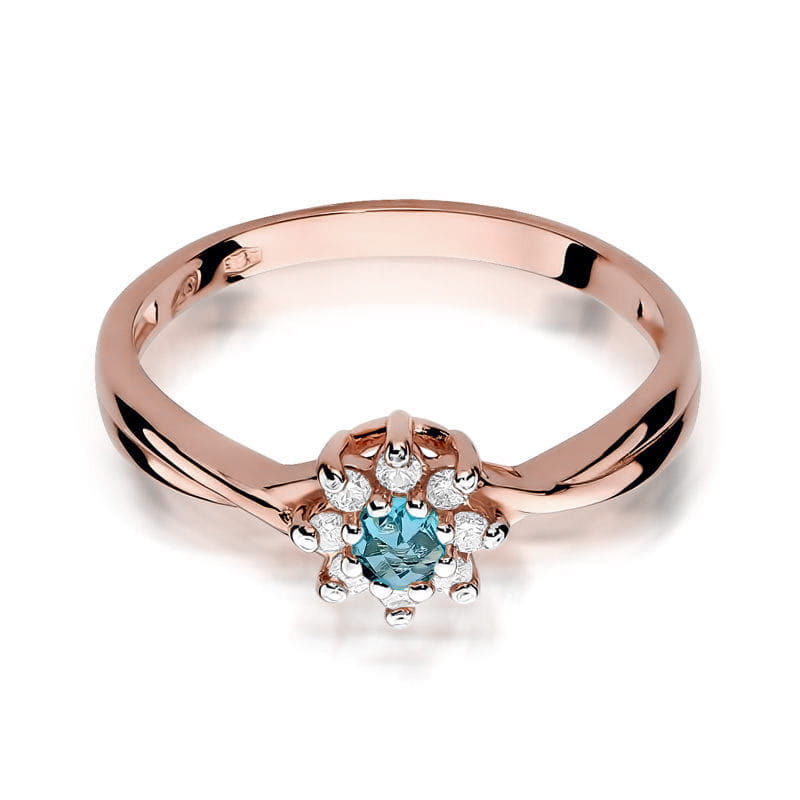 Gold Ring With Topaz And Diamonds