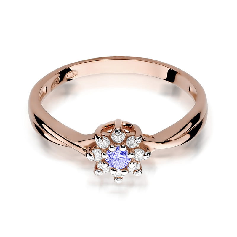 Gold Ring With Tanzanite And Diamonds