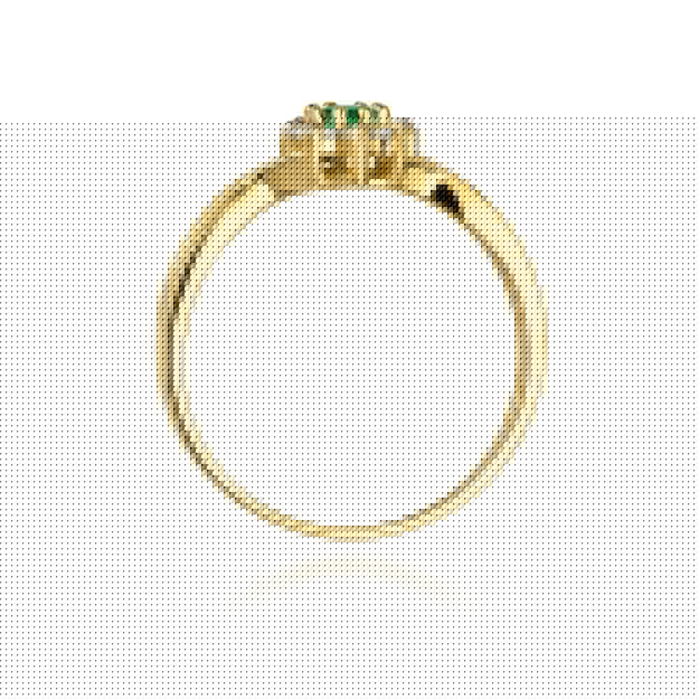 Auksinis Žiedas Su Smaragdu Ir Deimantais