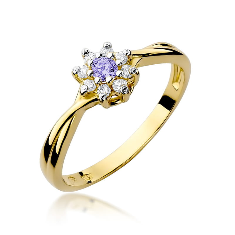 Gold Ring With Tanzanite And Diamonds