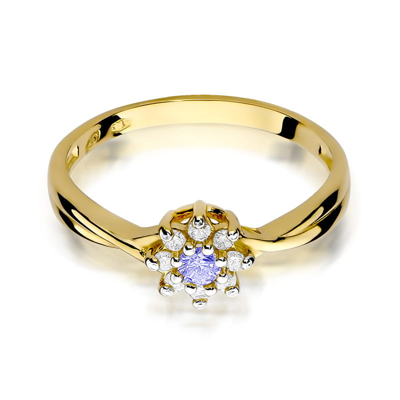 Gold Ring With Tanzanite And Diamonds