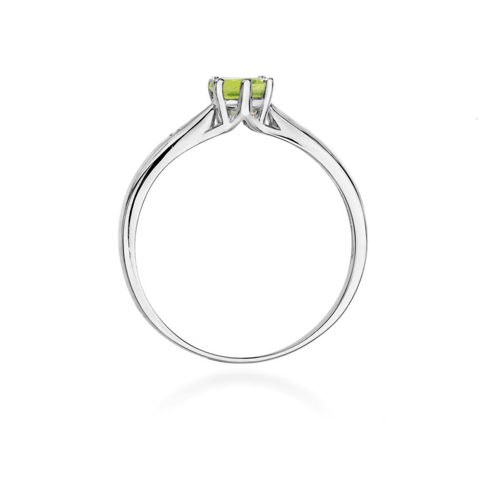 Auksinis Žiedas Su Peridotu Ir Deimantais