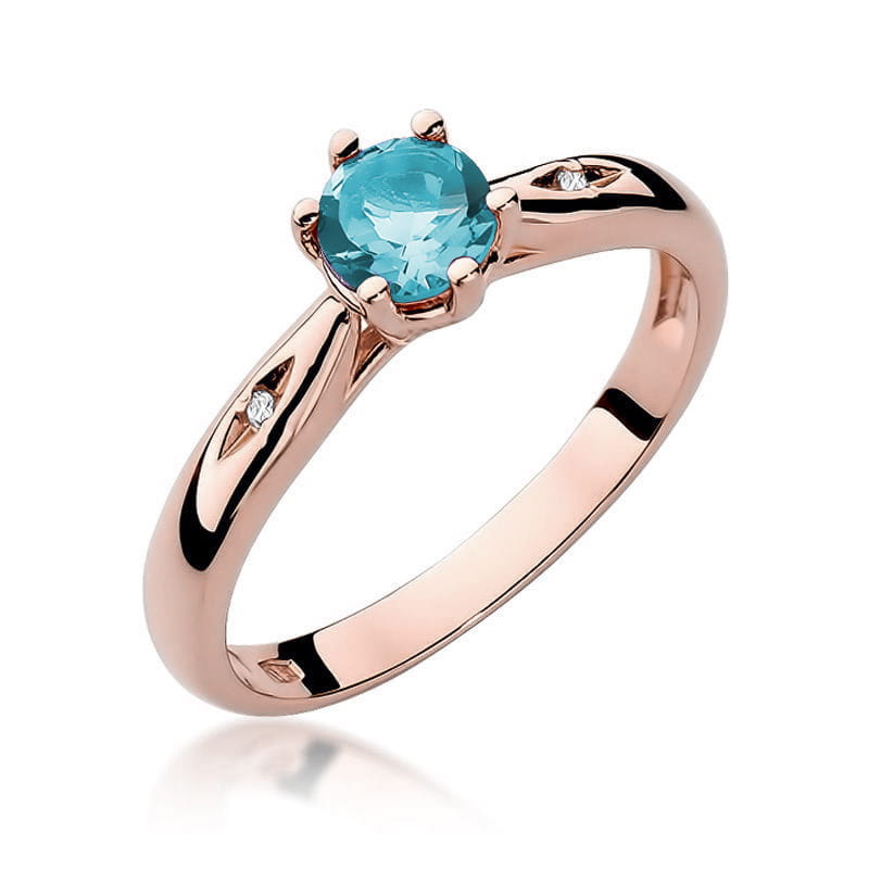 Gold Ring With Topaz And Diamonds
