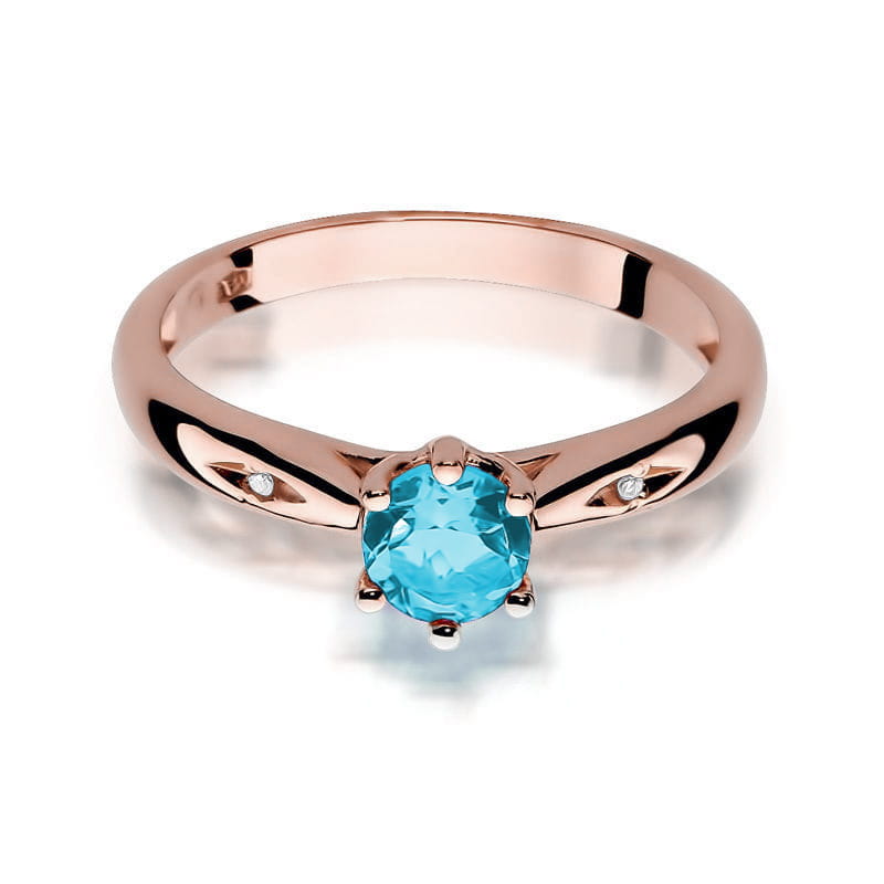 Gold Ring With Topaz And Diamonds