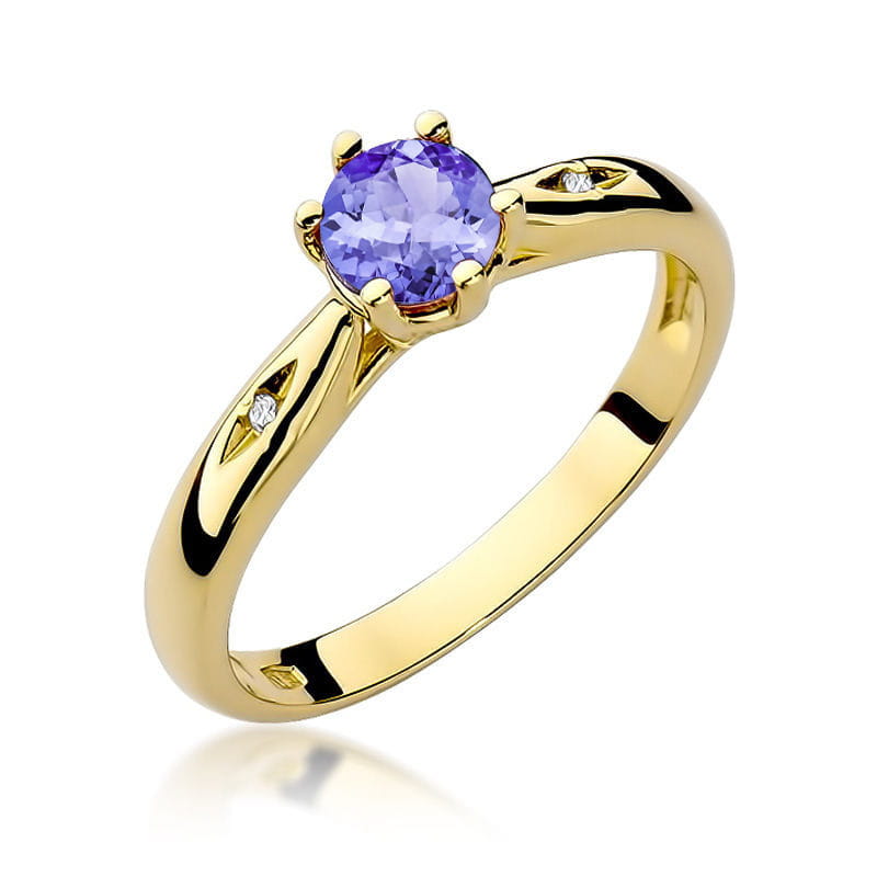 Gold Ring With Tanzanite And Diamonds