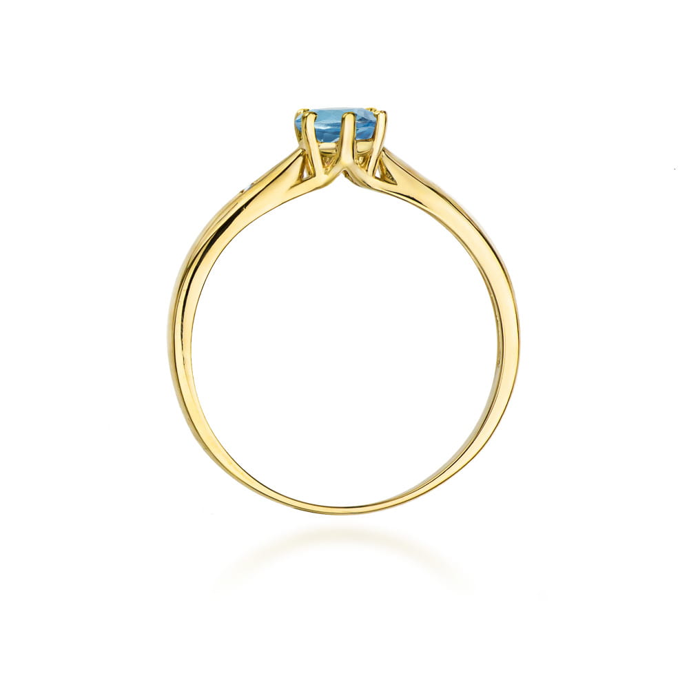 Gold Ring With London Topaz And Diamonds