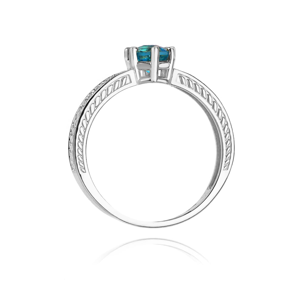 Auksinis Žiedas Su Topazu Ir Deimantais