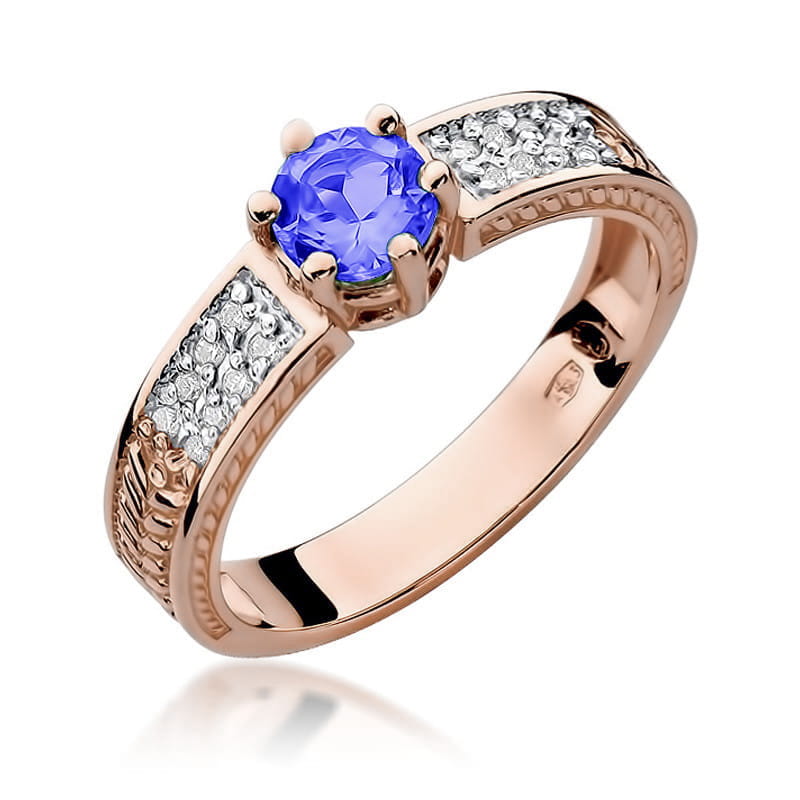 Gold Ring With Tanzanite And Diamonds