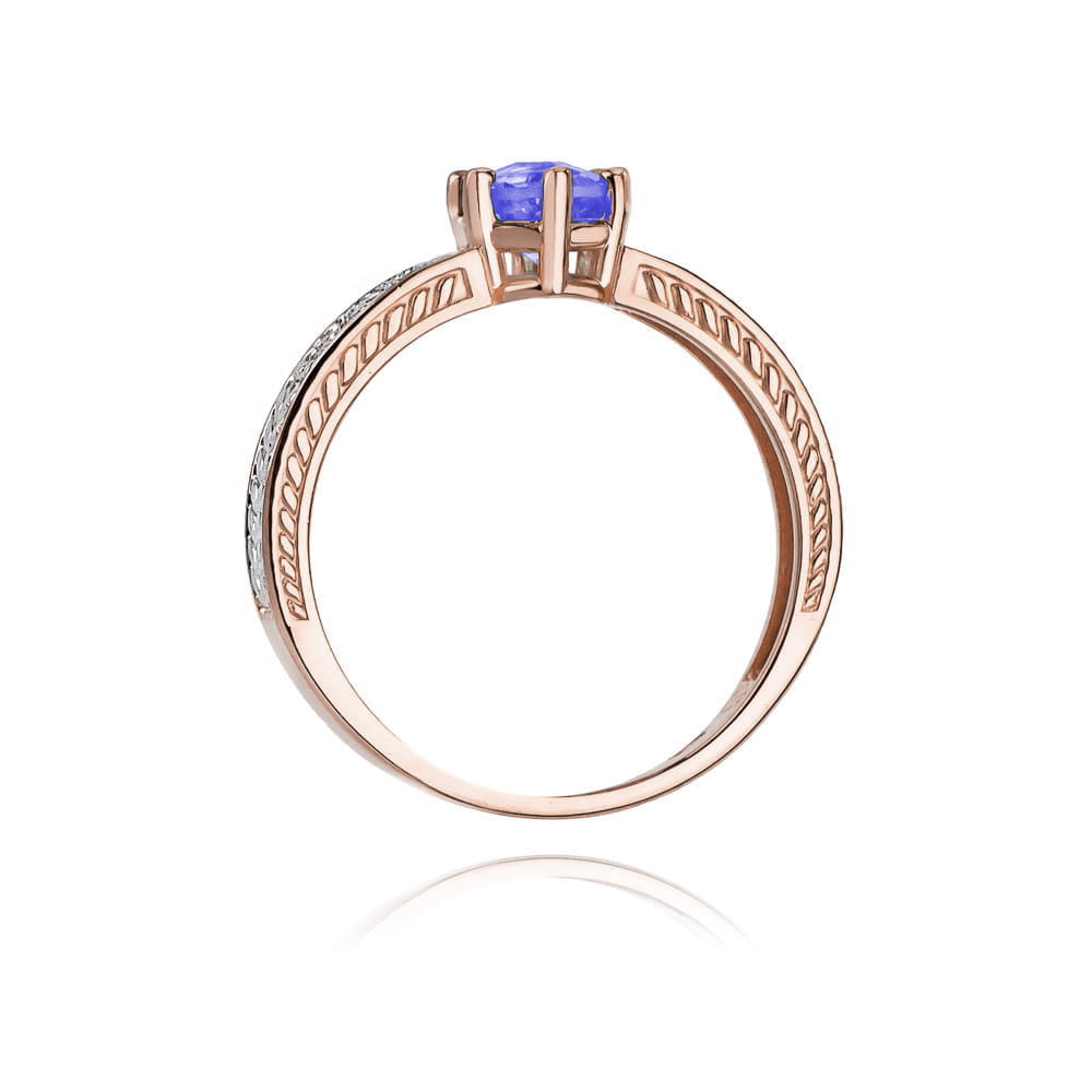Gold Ring With Tanzanite And Diamonds