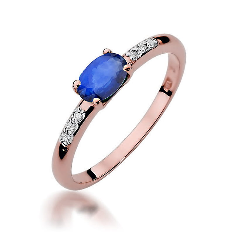 Gold Ring With Sapphire And Diamonds