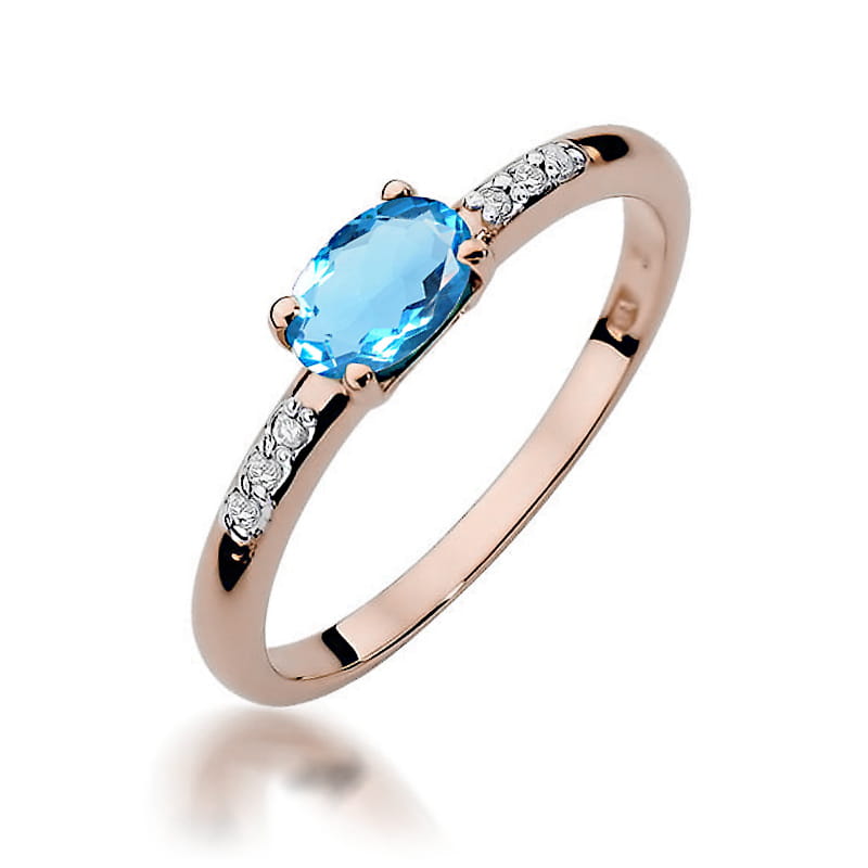 Gold Ring With Topaz And Diamonds