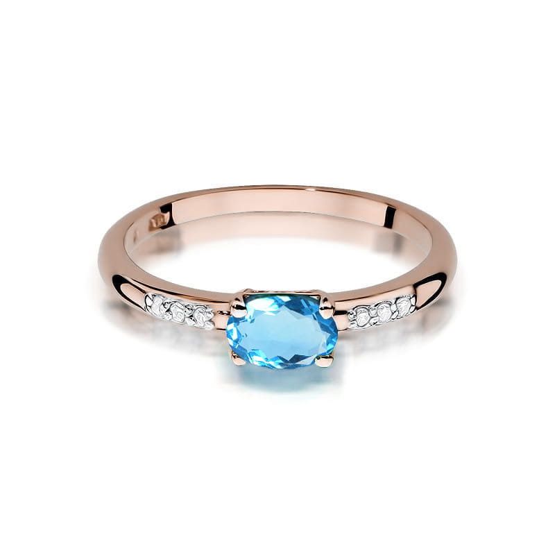 Gold Ring With Topaz And Diamonds