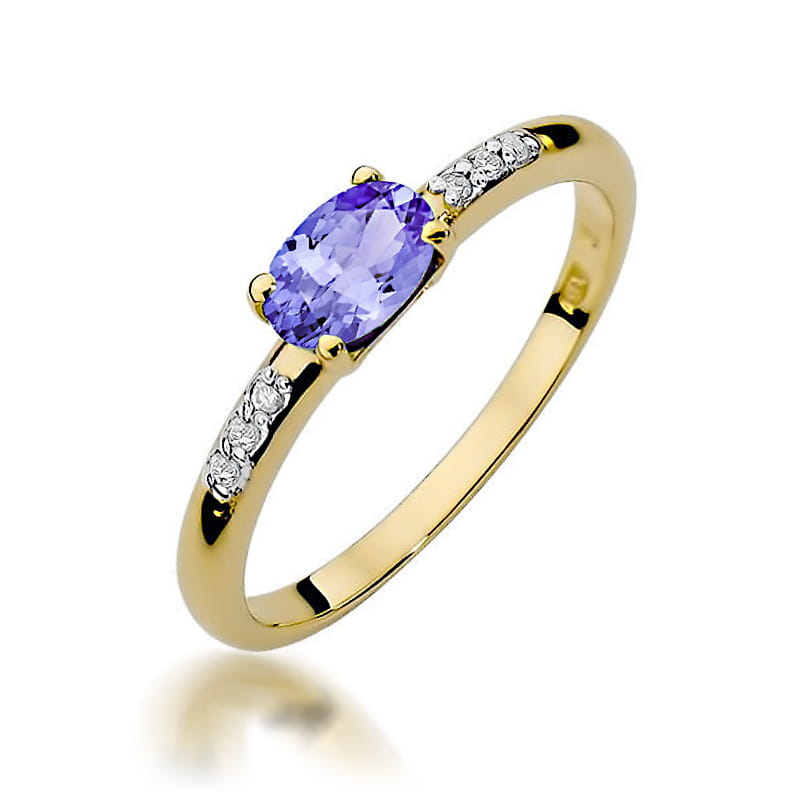 Gold Ring With Tanzanite And Diamonds