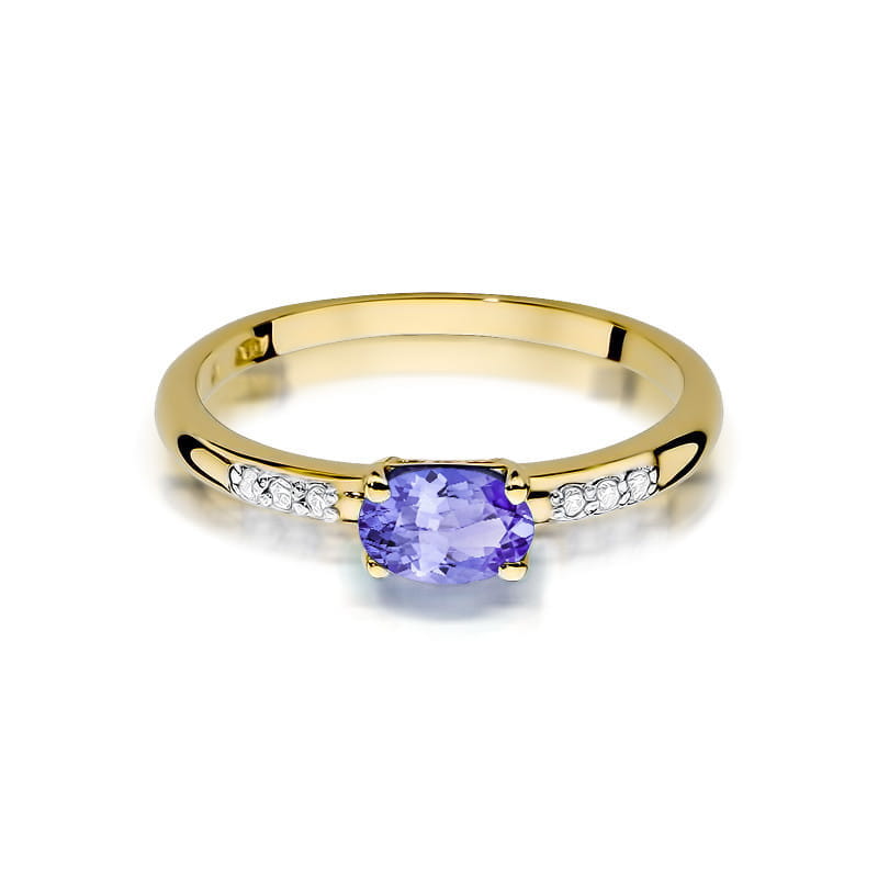 Gold Ring With Tanzanite And Diamonds