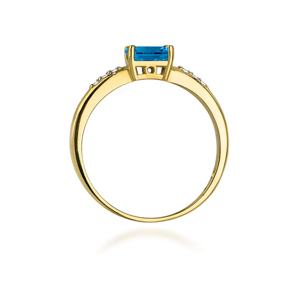 Gold Ring With London Topaz And Diamonds