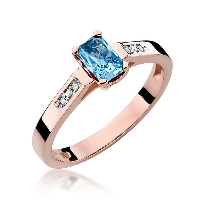Gold Ring With Topaz And Diamonds