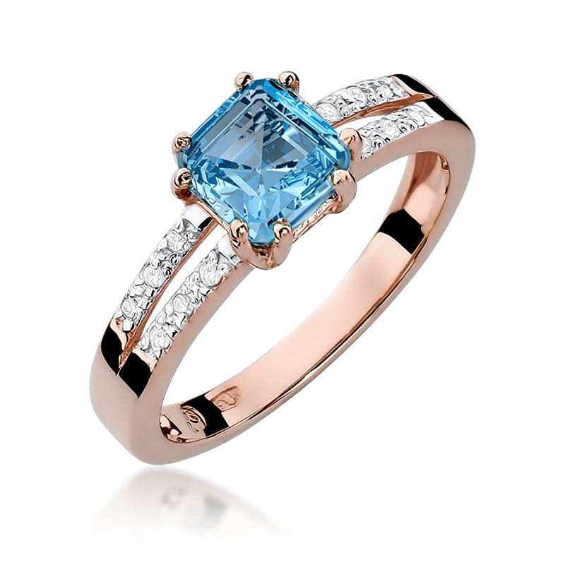 Gold Ring With Topaz And Diamonds