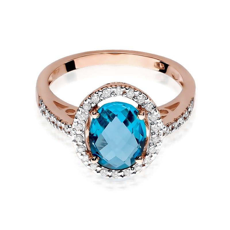 Gold Ring With Topaz And Diamonds