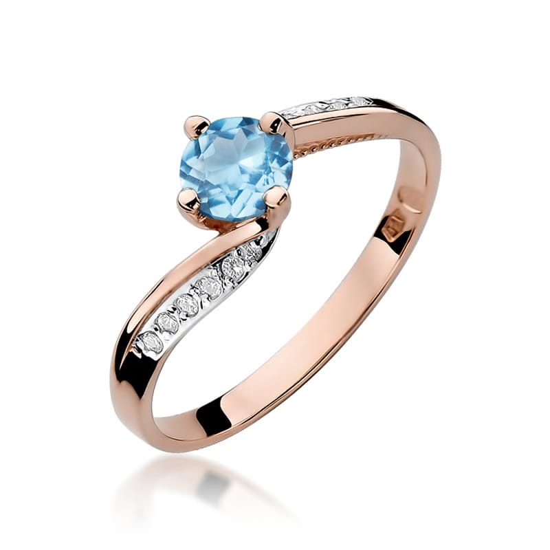 Gold Ring With Topaz And Diamonds