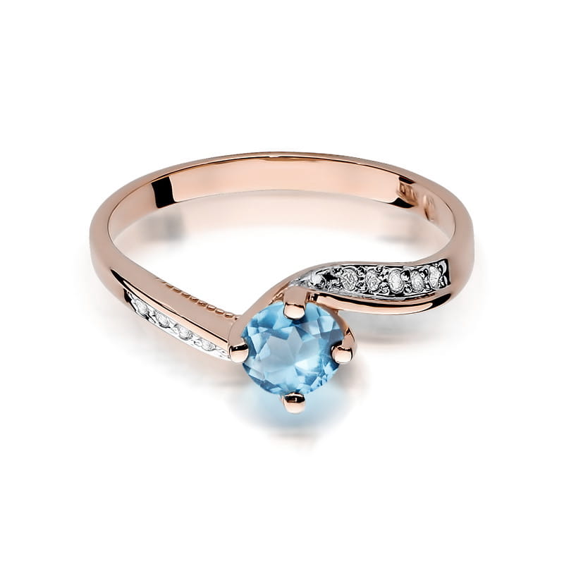 Gold Ring With Topaz And Diamonds